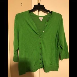 Green 3/4 sleeve cardigan